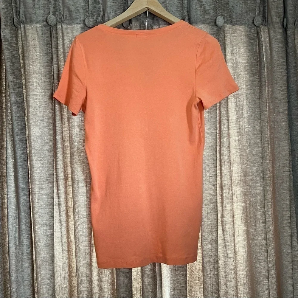J Crew V-Neck Orange T-Shirt Size Medium